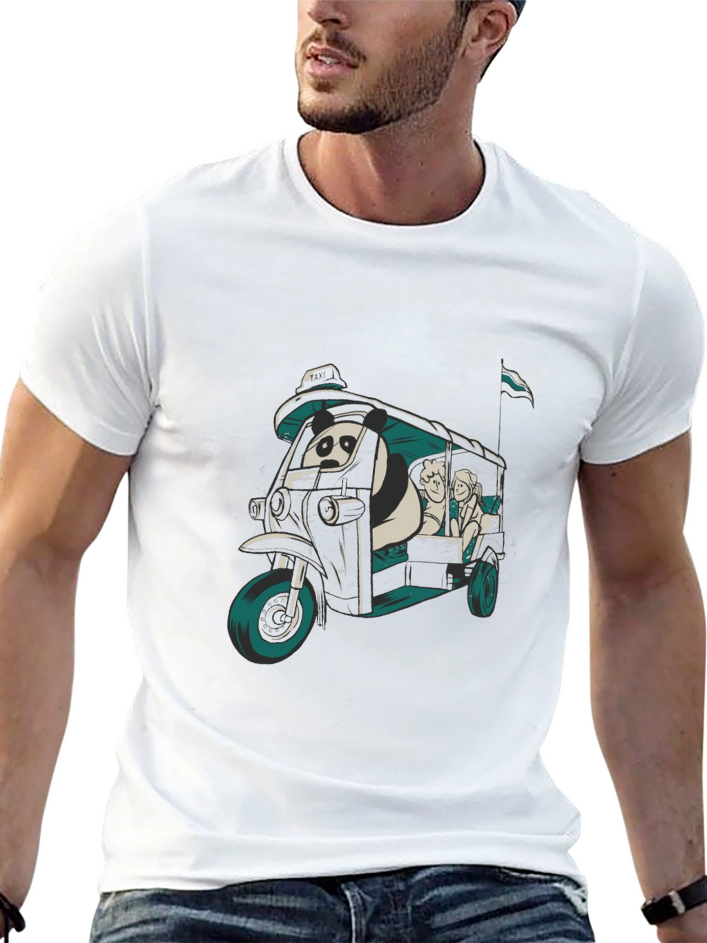 Panda Taxi Graphic Tee