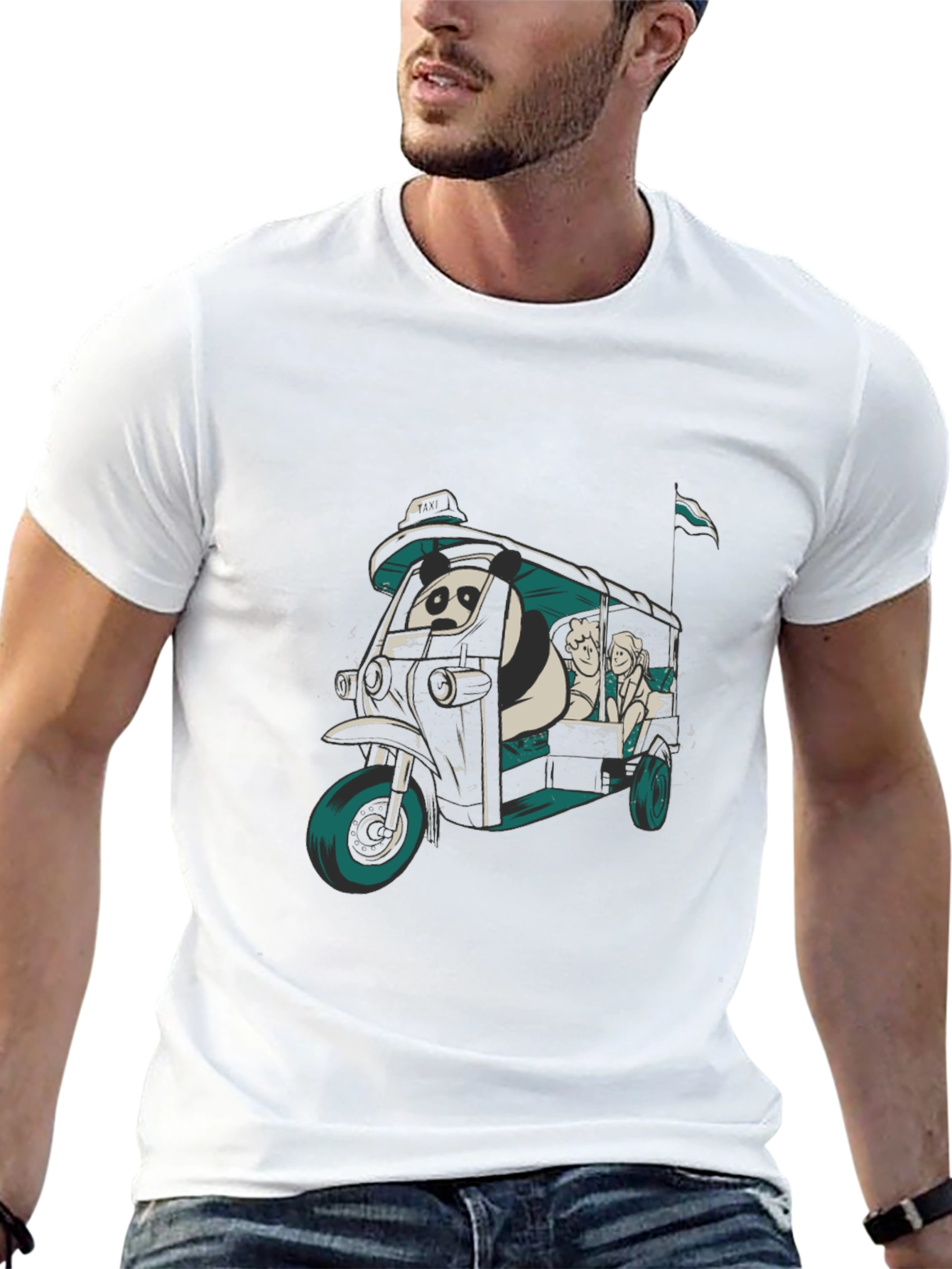 Panda Taxi Graphic Tee