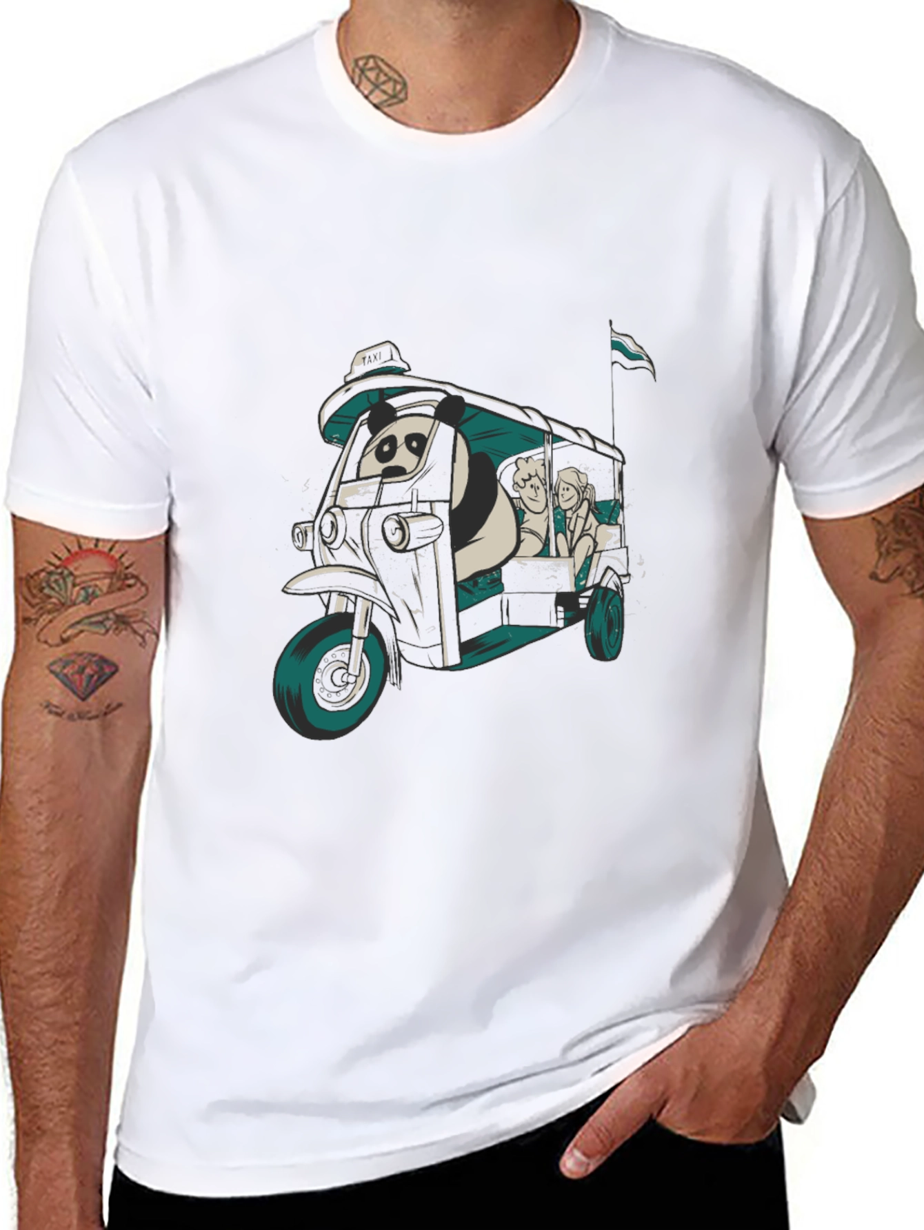 Panda Taxi Graphic Tee
