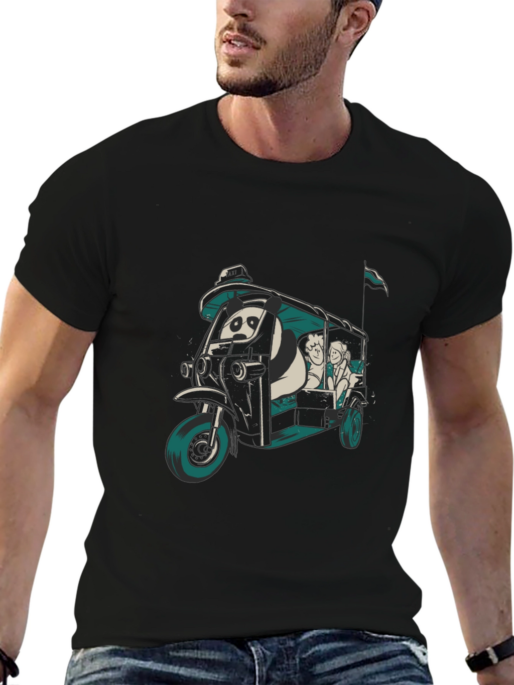 Panda Taxi Graphic Tee