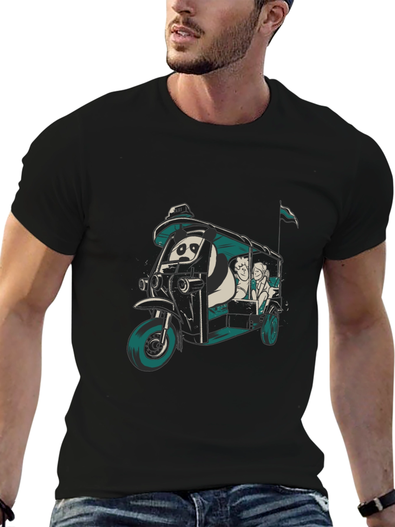 Panda Taxi Graphic Tee