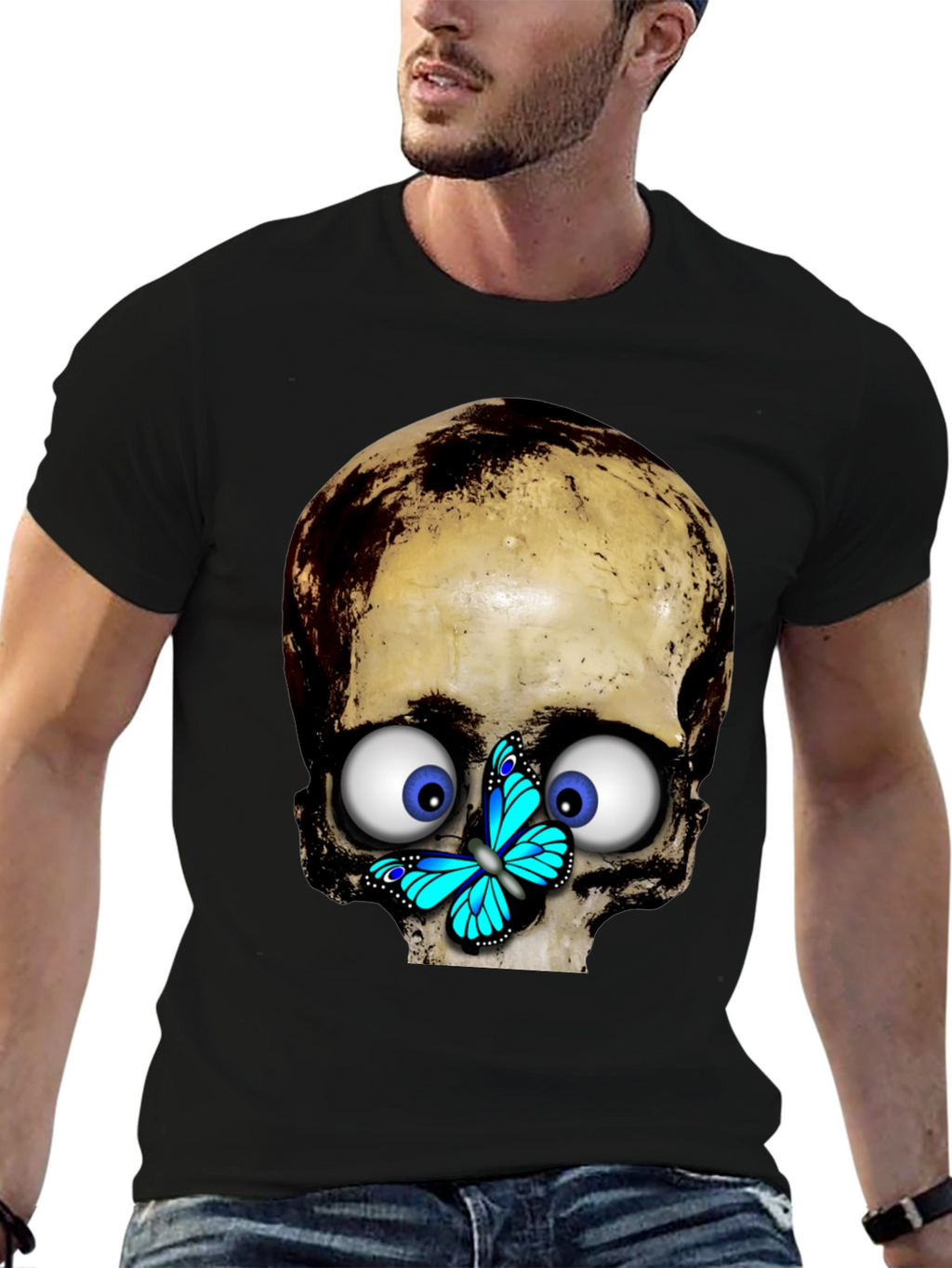 Skull & Butterfly Graphic T-Shirt