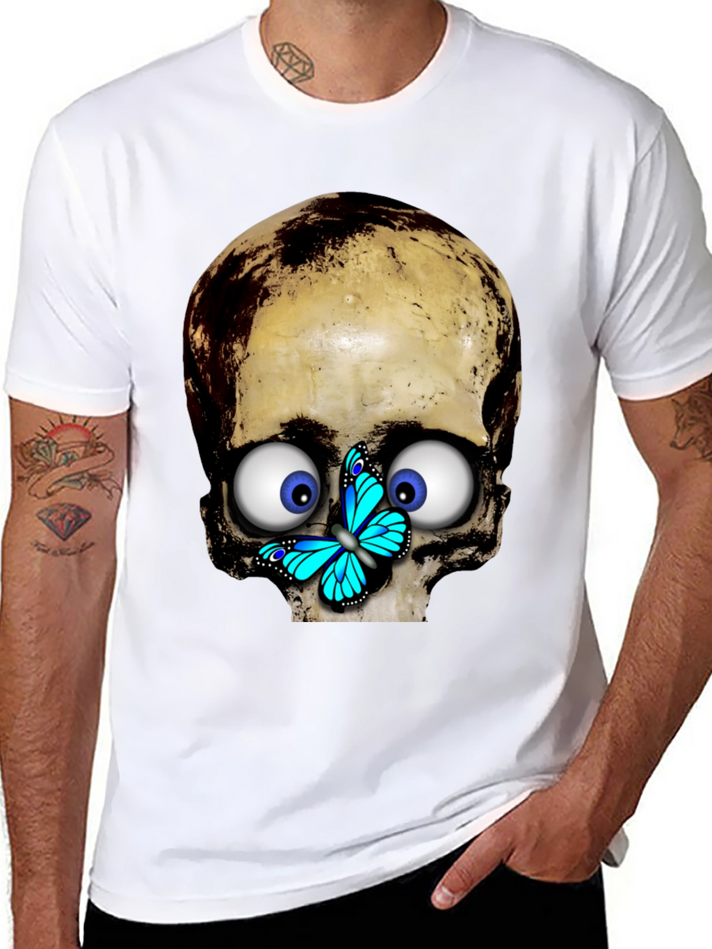 Skull & Butterfly Graphic T-Shirt