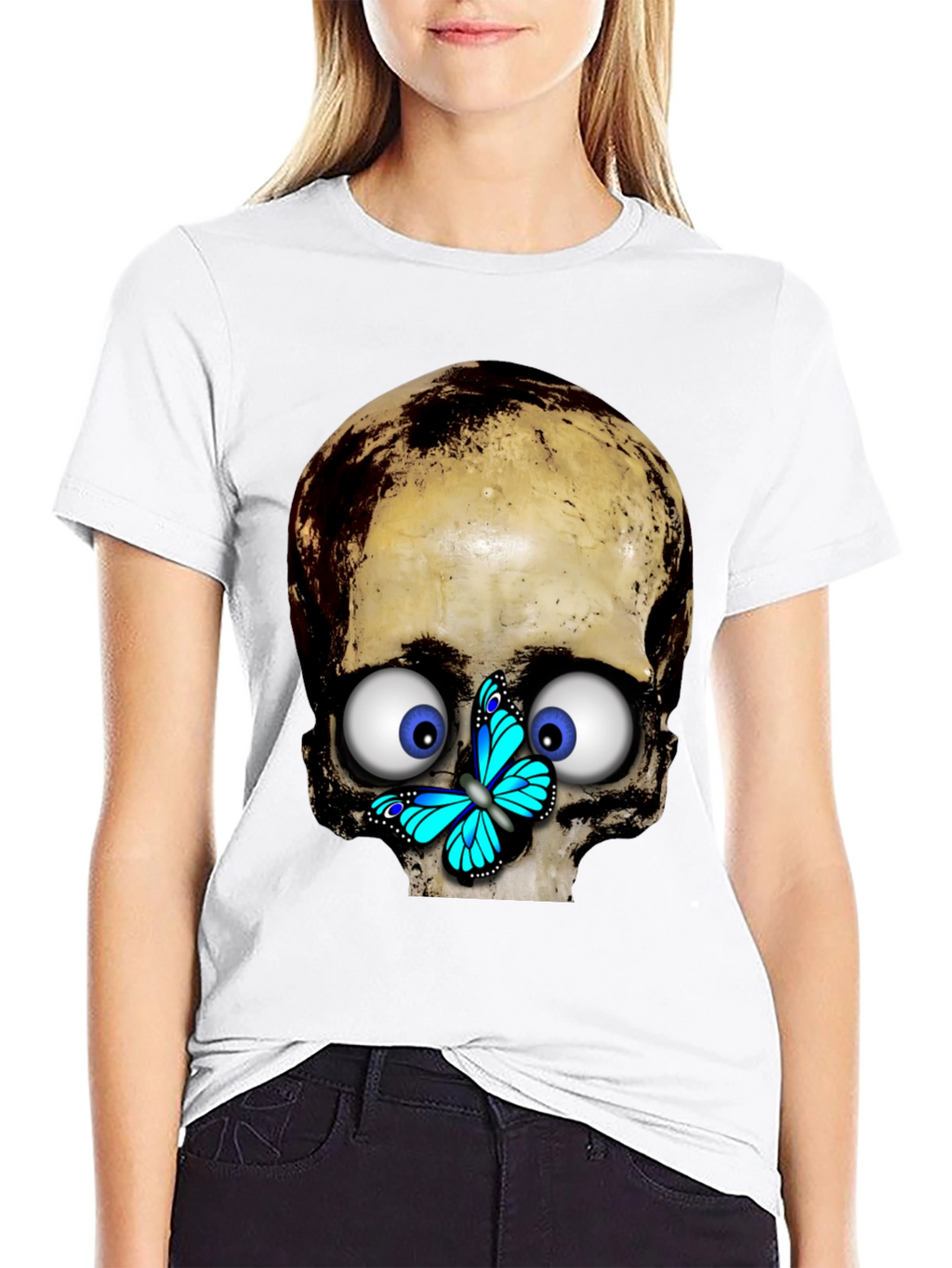 Skull & Butterfly Graphic T-Shirt