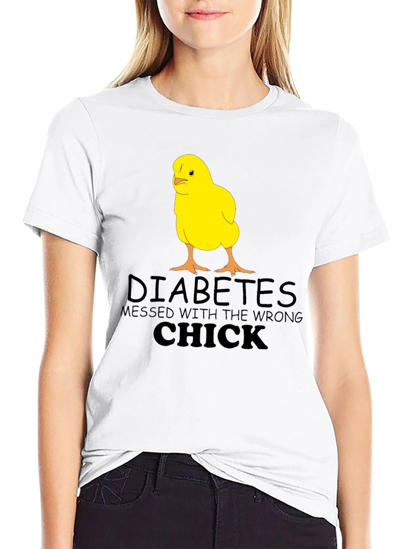 Diabetes Wrong Chick T-Shirt Funny Graphic Tee