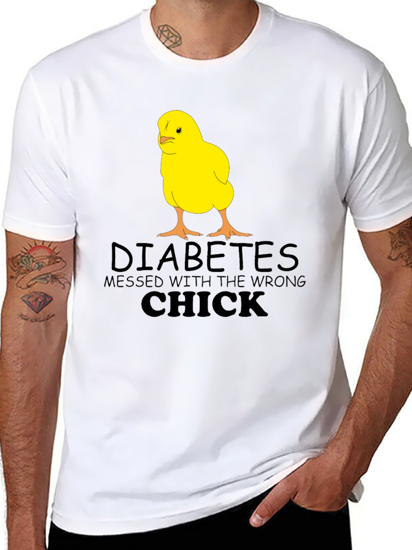 Diabetes Wrong Chick T-Shirt Funny Graphic Tee