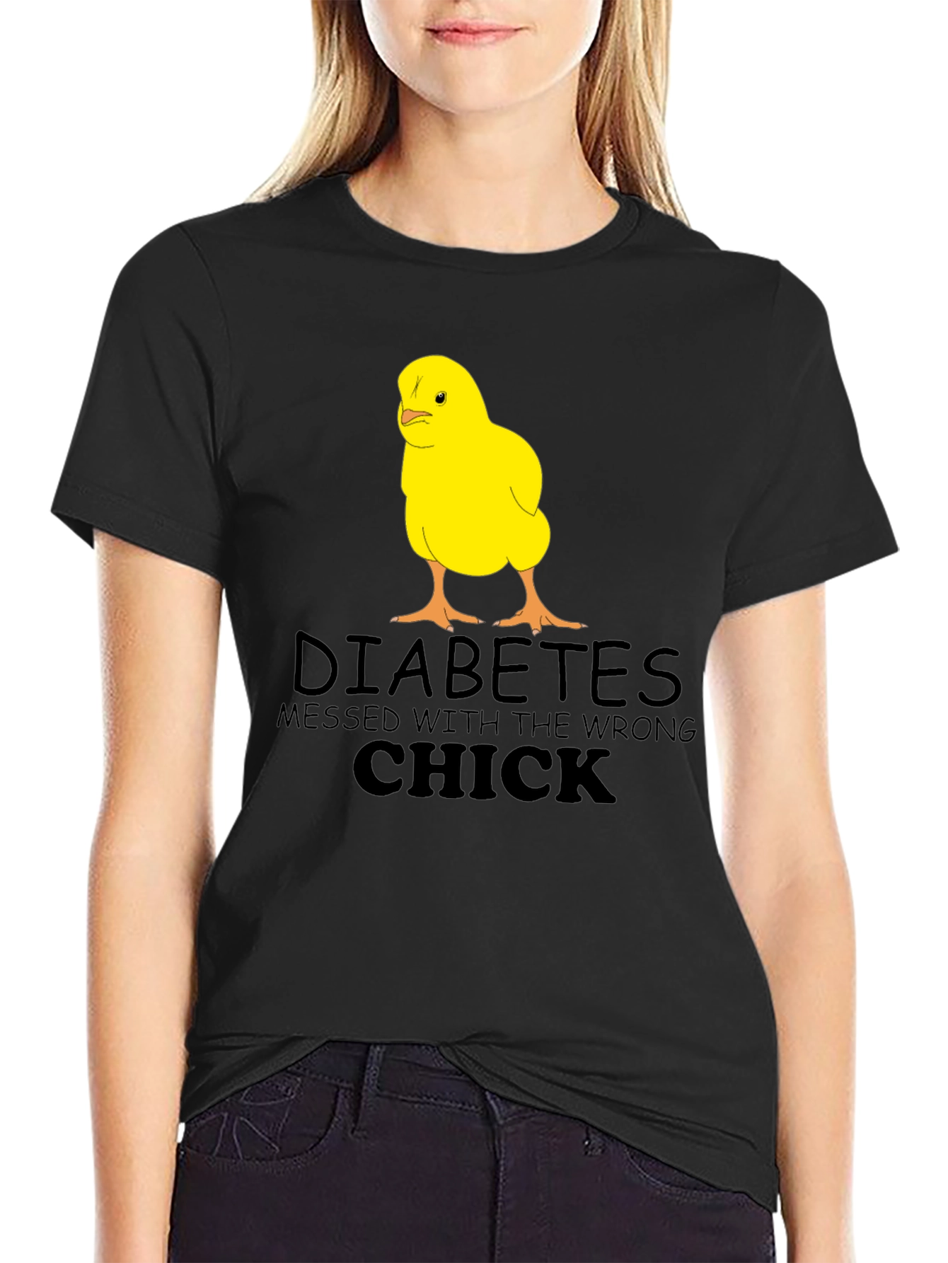 Diabetes Wrong Chick T-Shirt Funny Graphic Tee