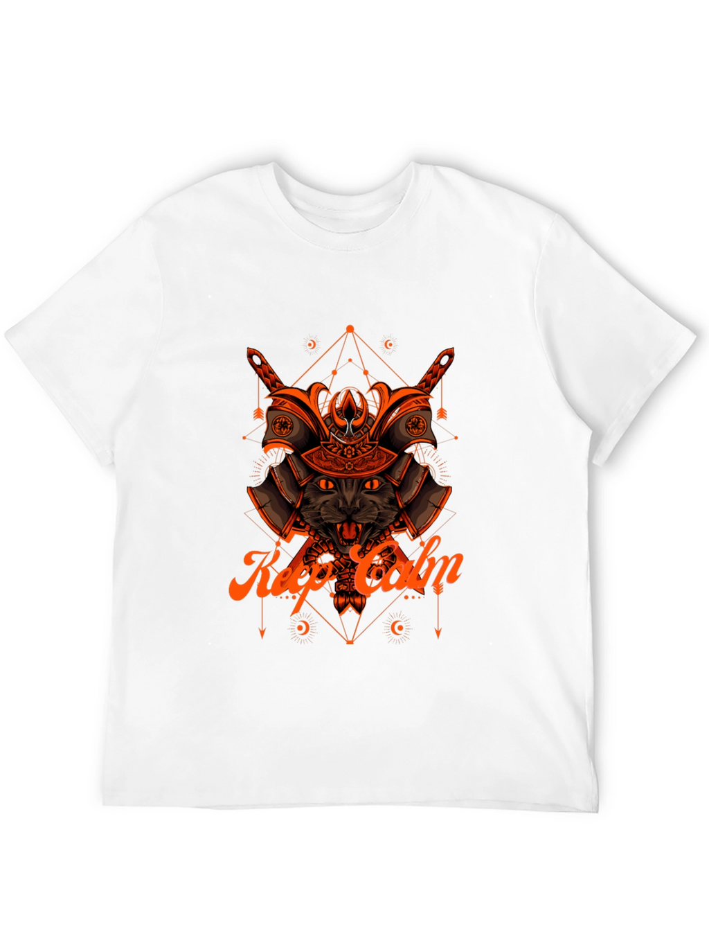 Samurai Cat T-Shirt - Keep Calm Graphic Tee