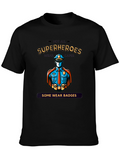 Superheroes Wear Badges Black T-Shirt