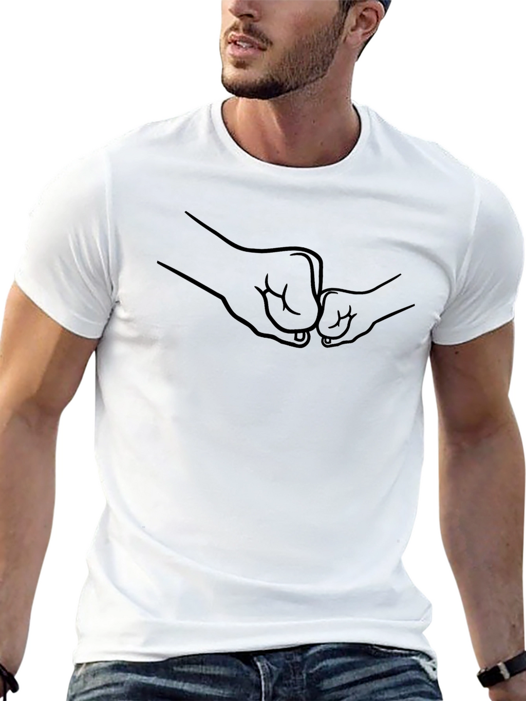 Dad and Child Fist Bump Graphic Tee