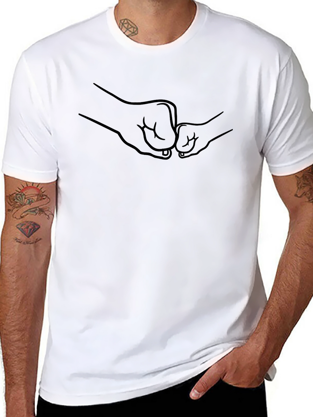 Dad and Child Fist Bump Graphic Tee