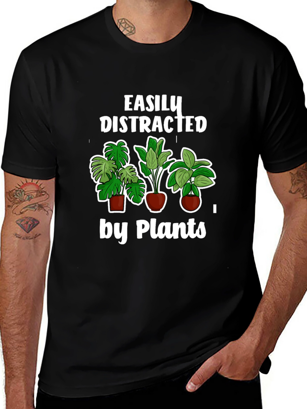 Easily Distracted by Plants T-Shirt Black