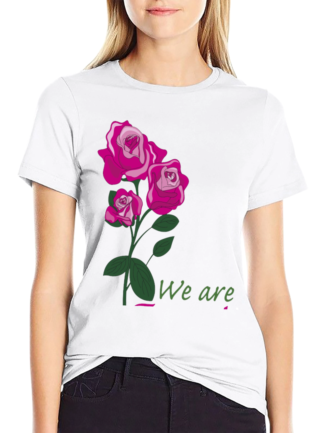 Floral Rose T-Shirt - We Are Graphic Tee