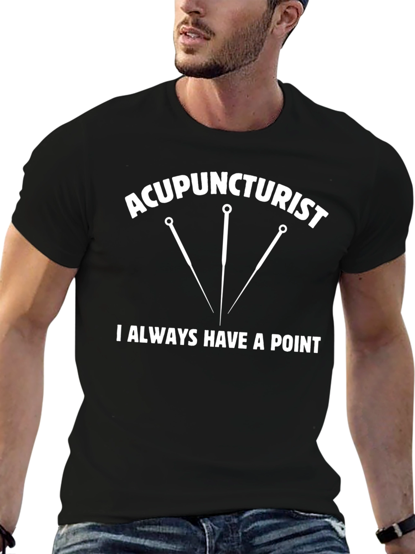 Acupuncturist Point T-Shirt - Unisex Black Tee
