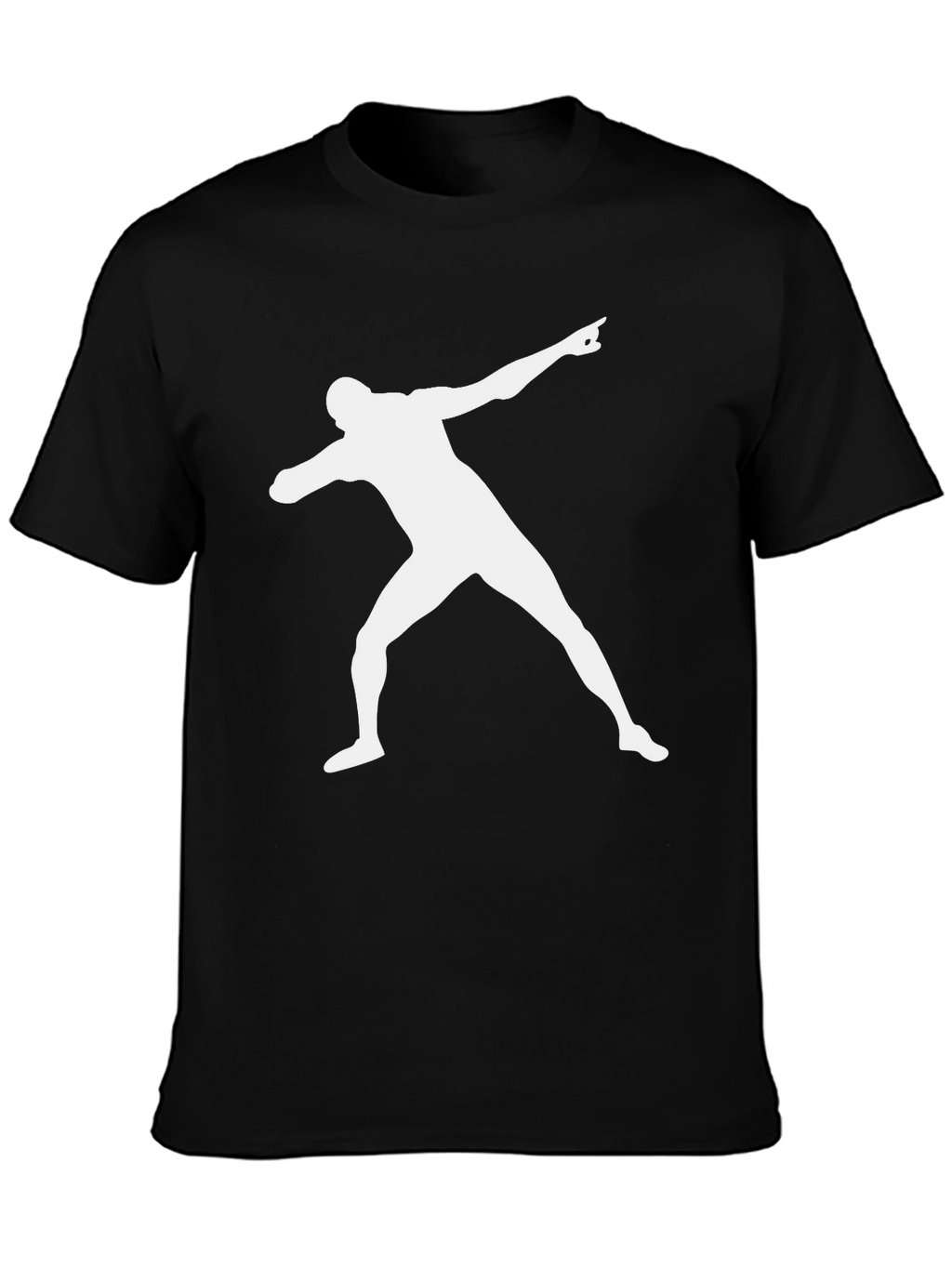 Mens Black T-Shirt with Athlete Graphic