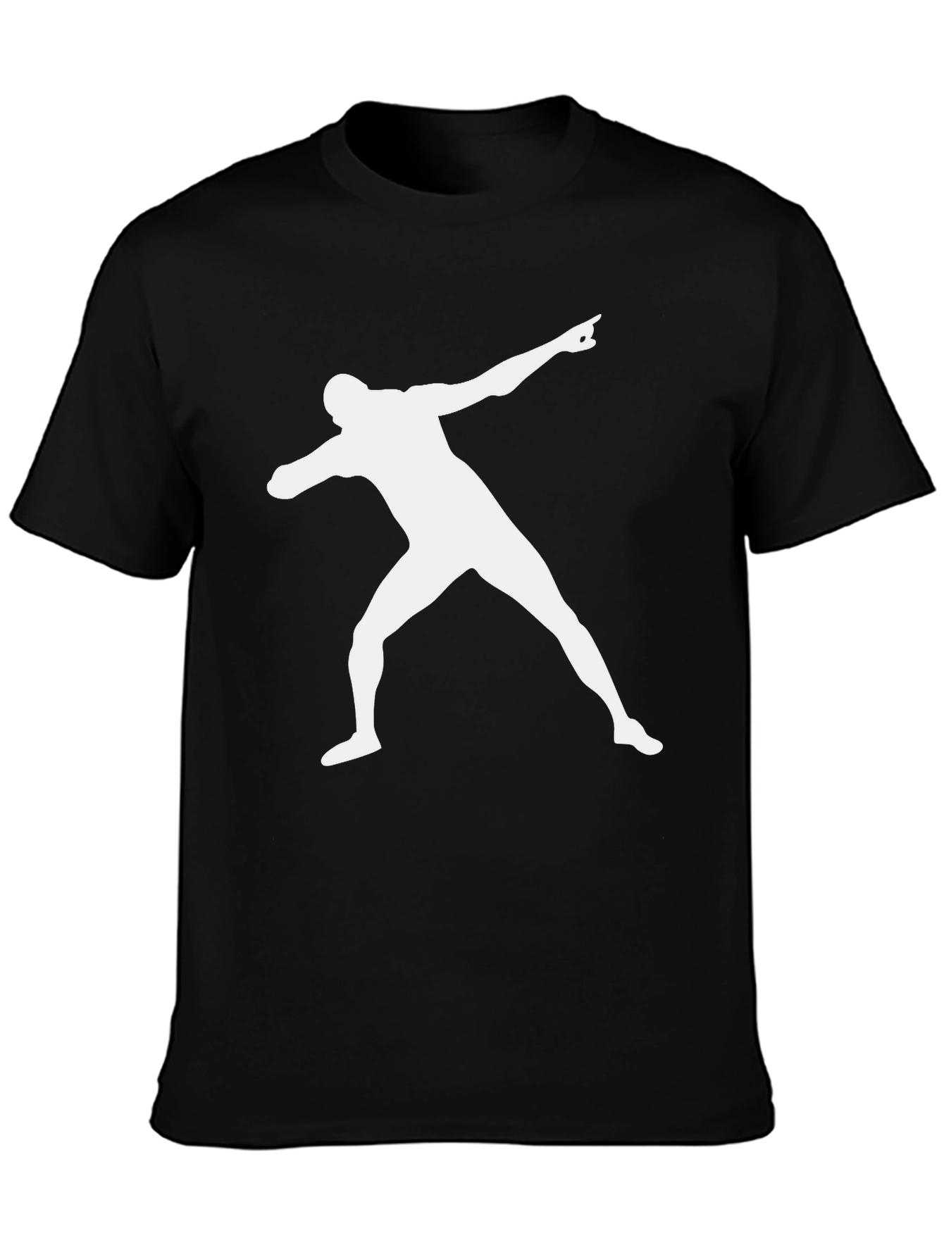 Mens Black T-Shirt with Athlete Graphic
