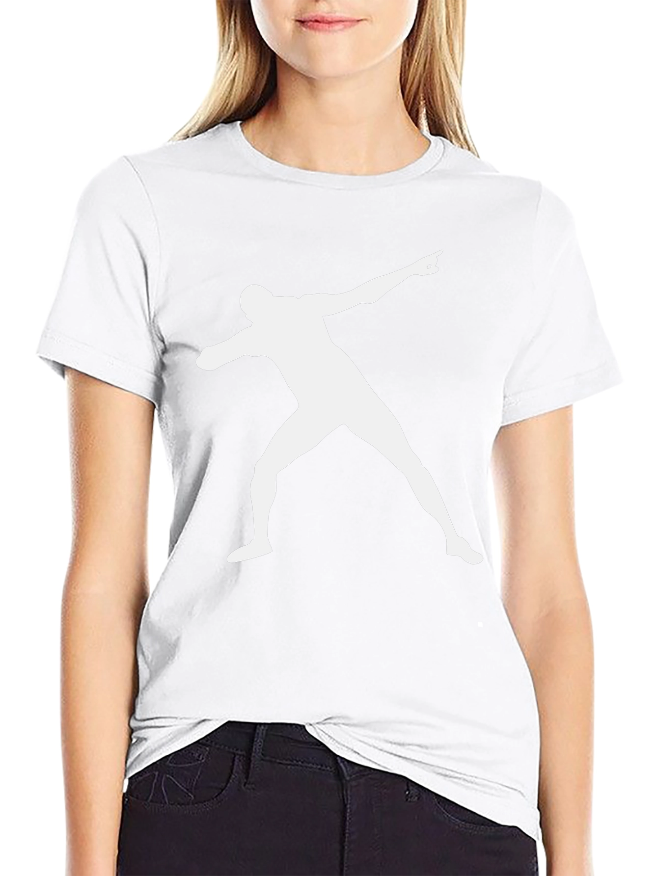 Mens Black T-Shirt with Athlete Graphic