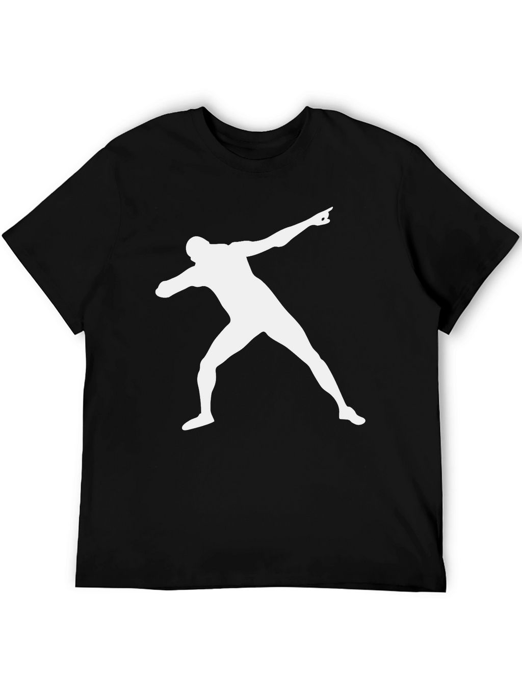 Mens Black T-Shirt with Athlete Graphic