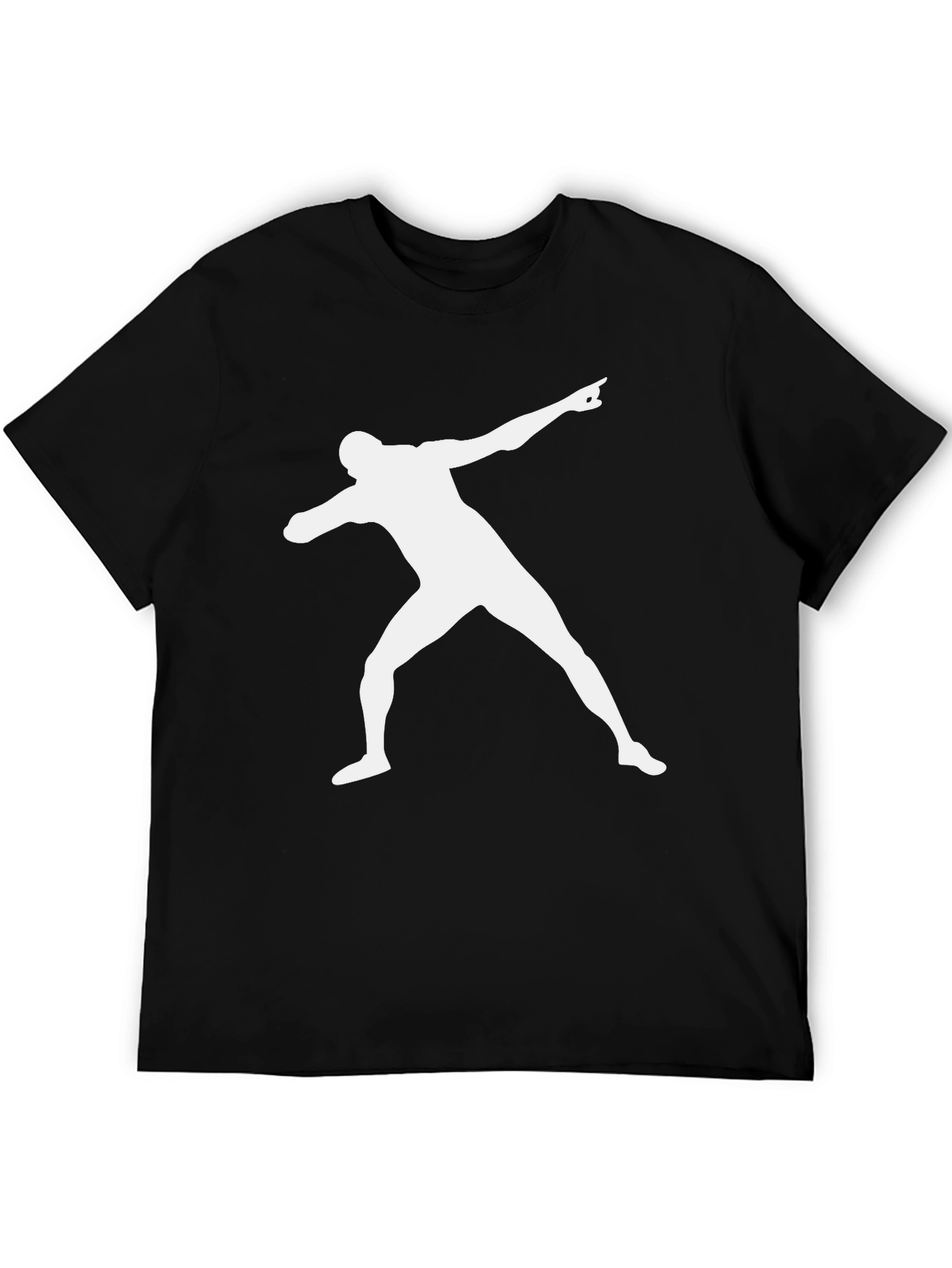 Mens Black T-Shirt with Athlete Graphic