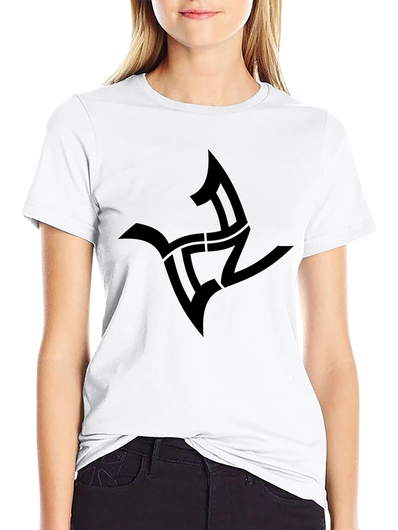 Mens Black Graphic Tee - Abstract Symbol