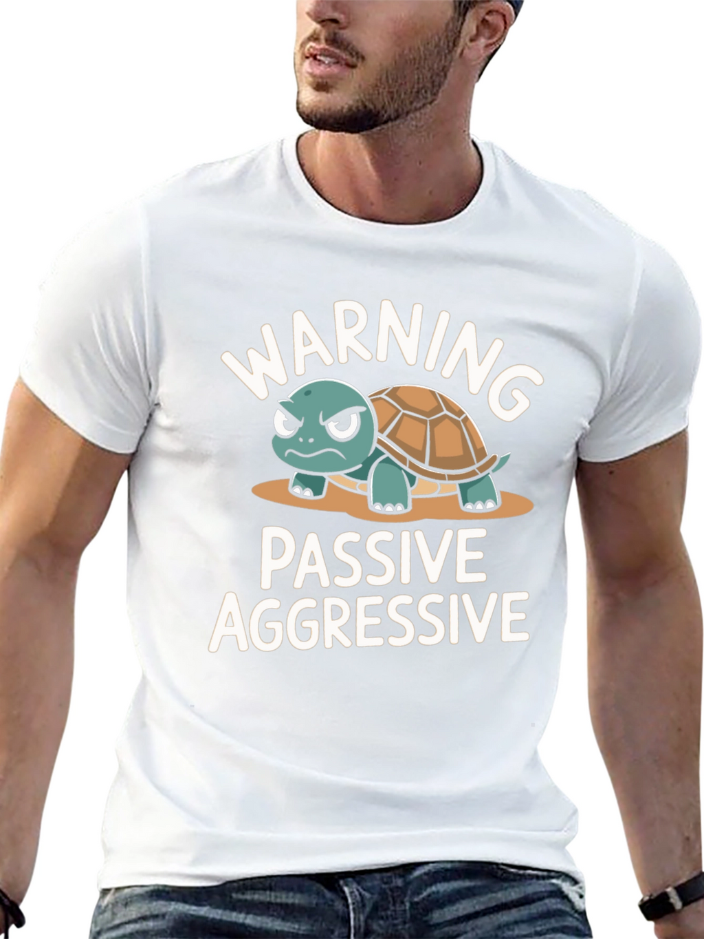 Warning Passive Aggressive Turtle Graphic T-Shirt