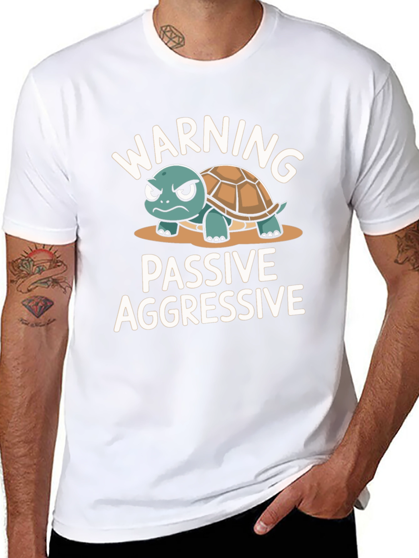 Warning Passive Aggressive Turtle Graphic T-Shirt