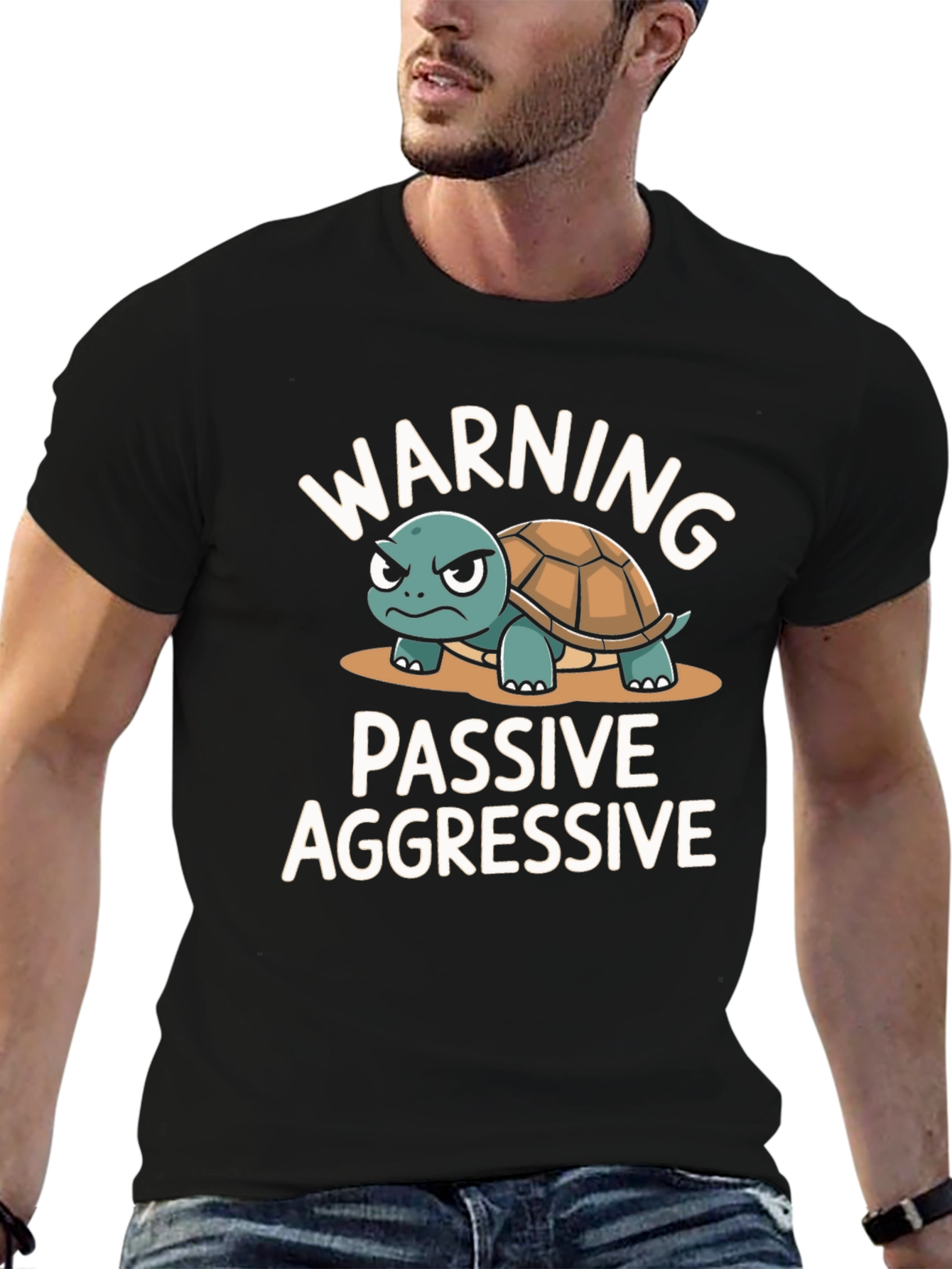 Warning Passive Aggressive Turtle Graphic T-Shirt