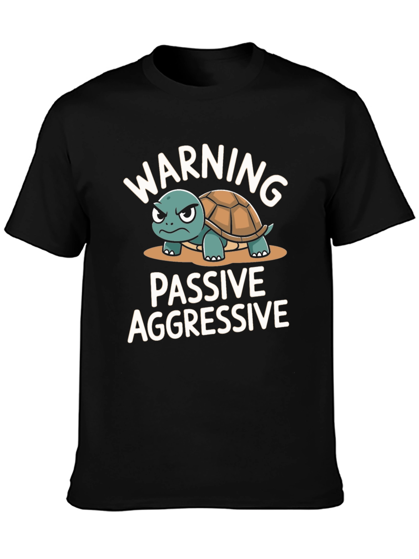 Warning Passive Aggressive Turtle Graphic T-Shirt