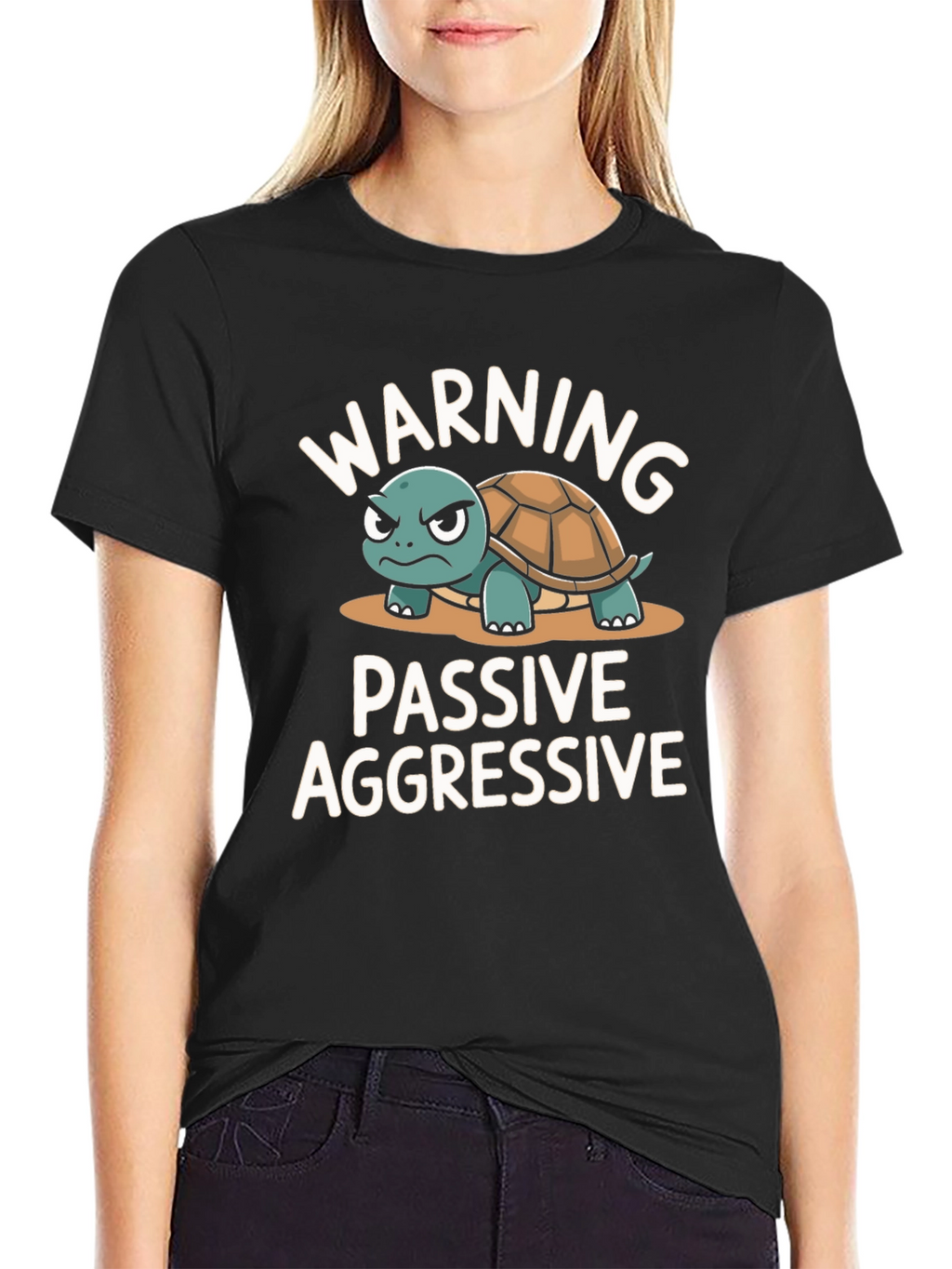 Warning Passive Aggressive Turtle Graphic T-Shirt