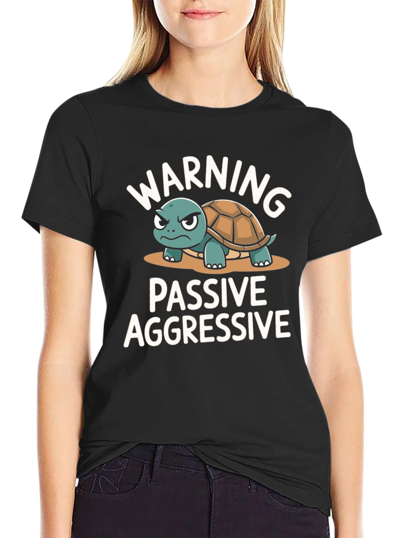 Warning Passive Aggressive Turtle Graphic T-Shirt