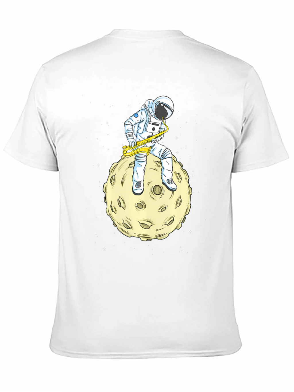 Astronaut Sax Moon Black T-Shirt