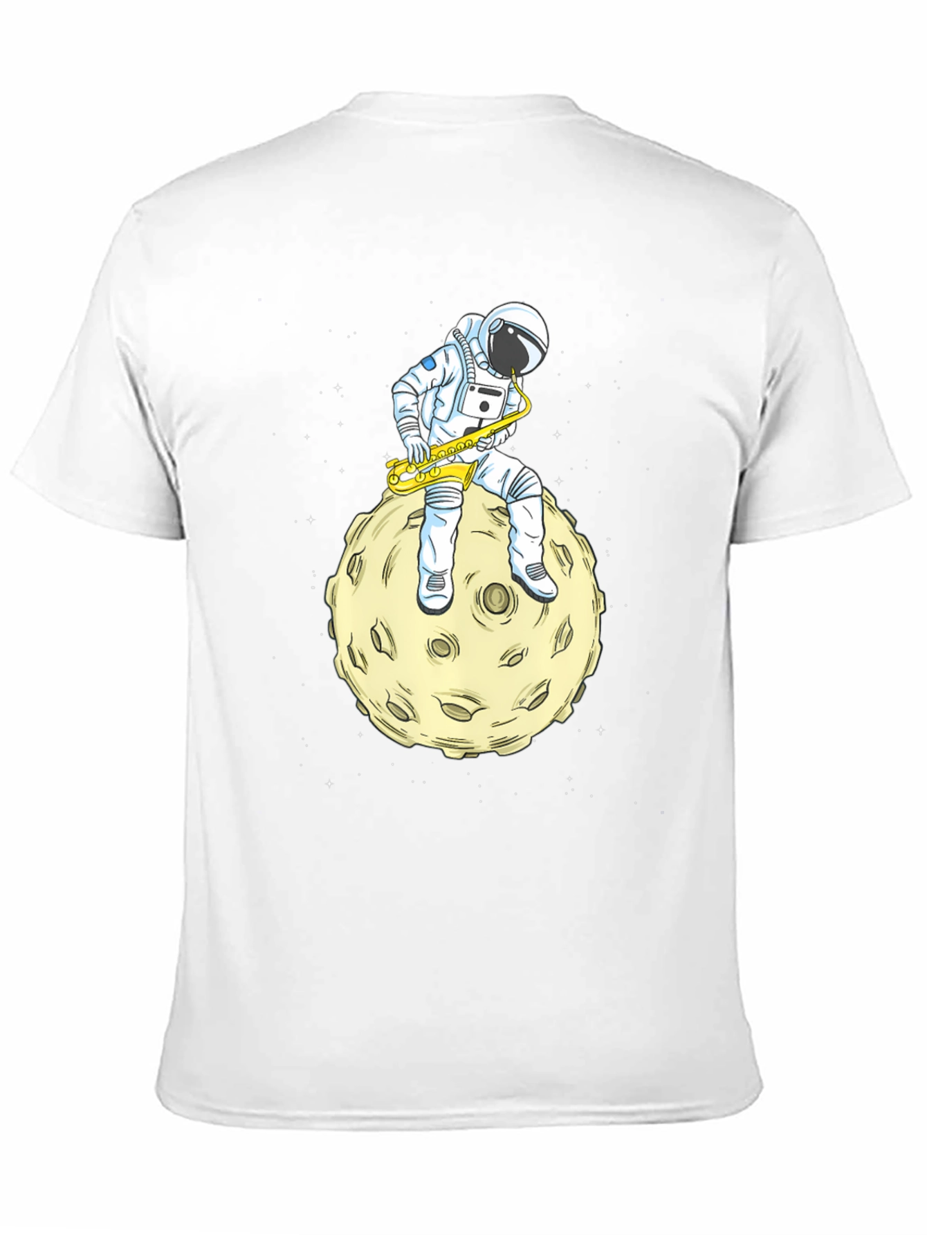 Astronaut Sax Moon Black T-Shirt