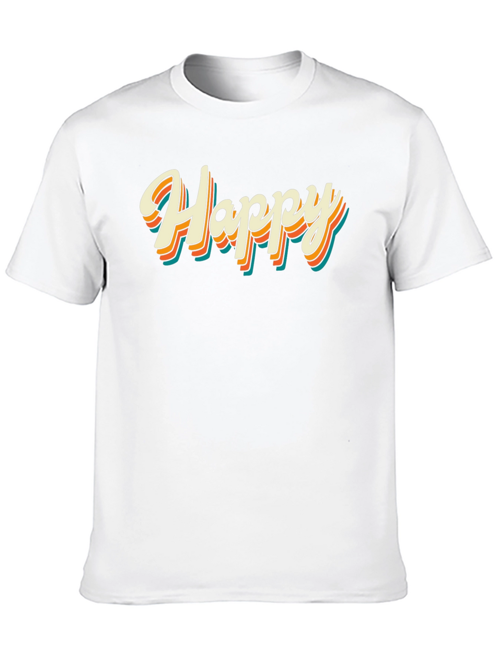 Retro Happy Graphic Tee - Black
