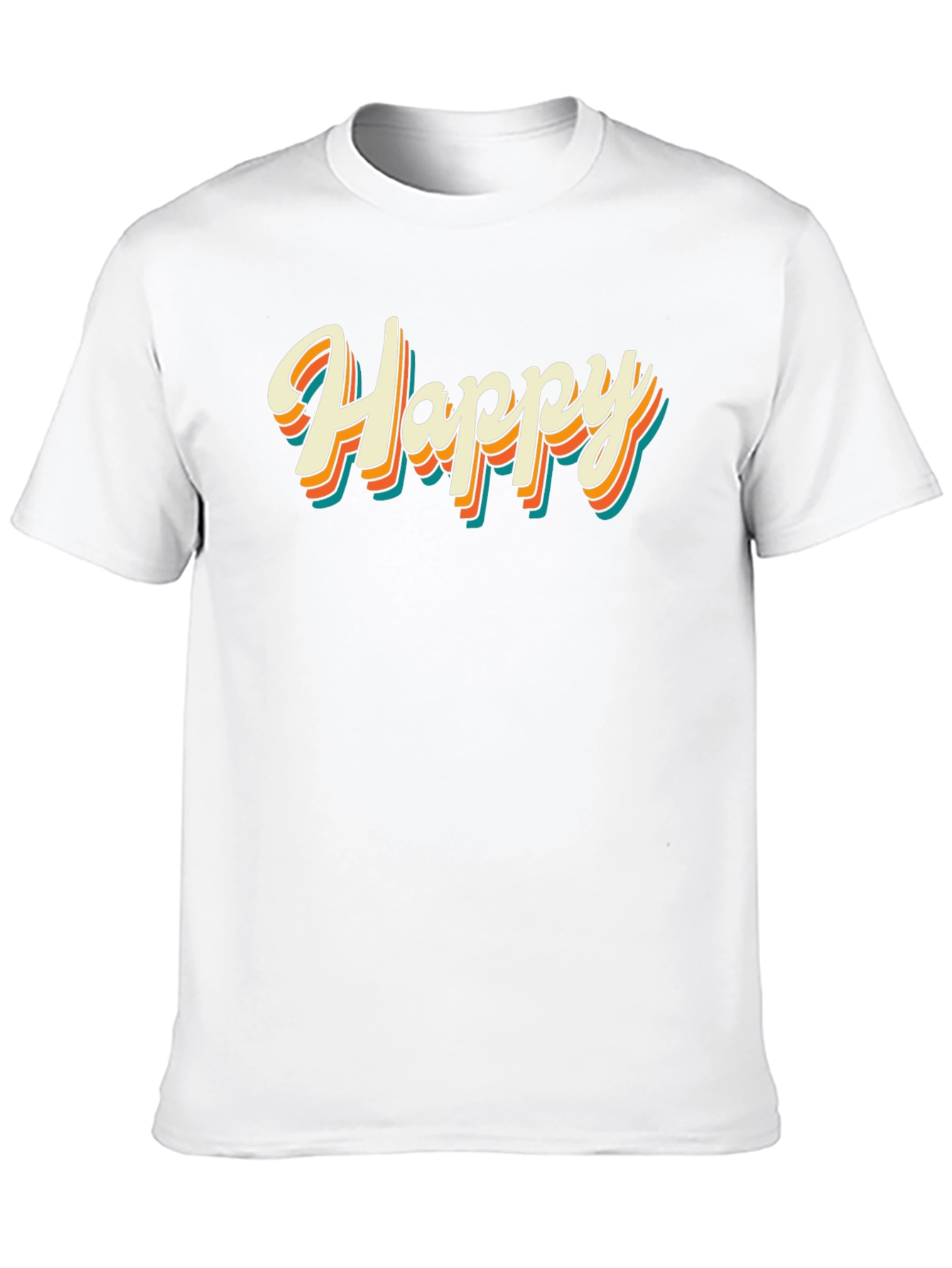 Retro Happy Graphic Tee - Black