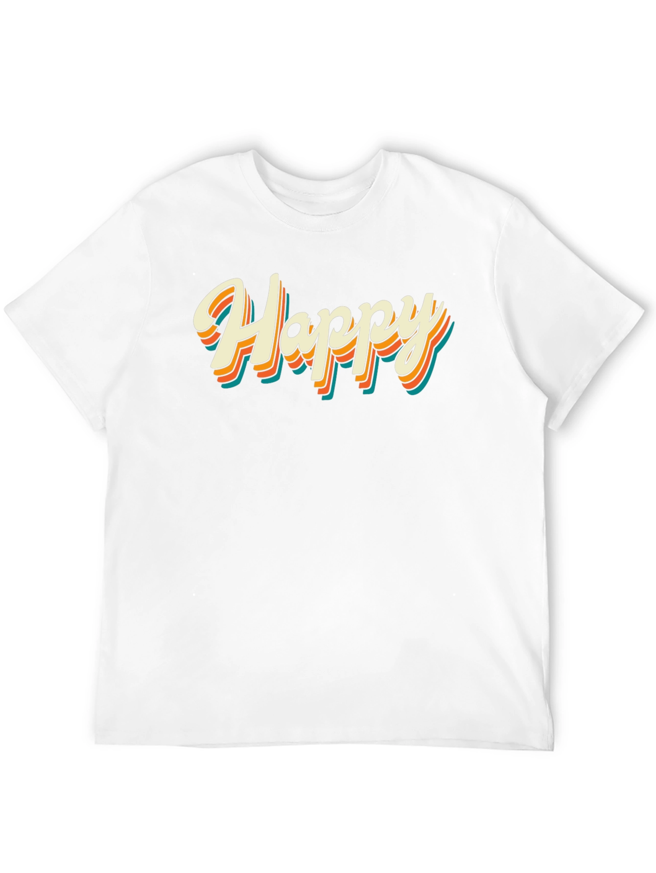 Retro Happy Graphic Tee - Black