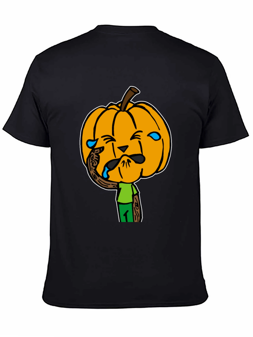Crying Pumpkin Head Black T-Shirt