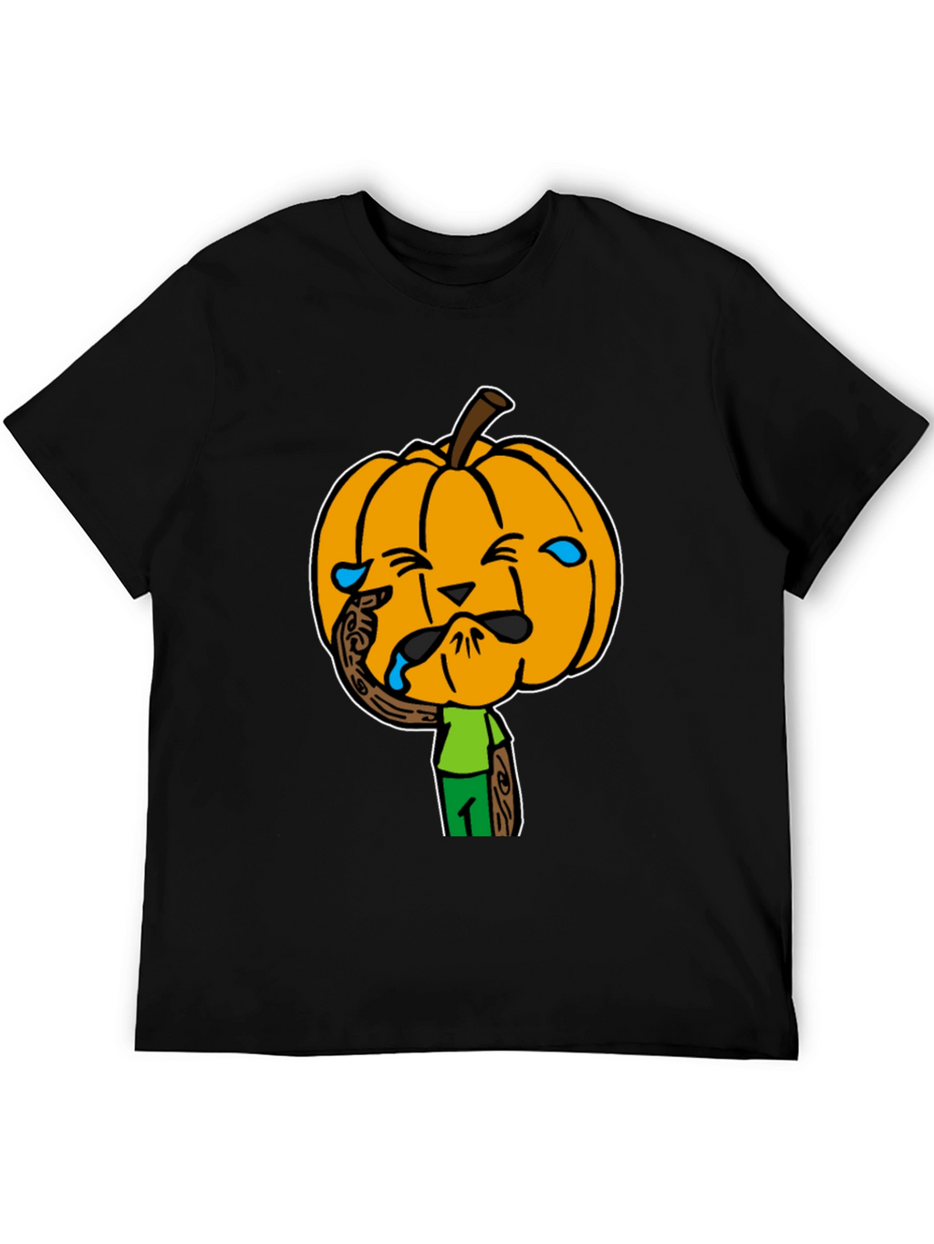 Crying Pumpkin Head Black T-Shirt