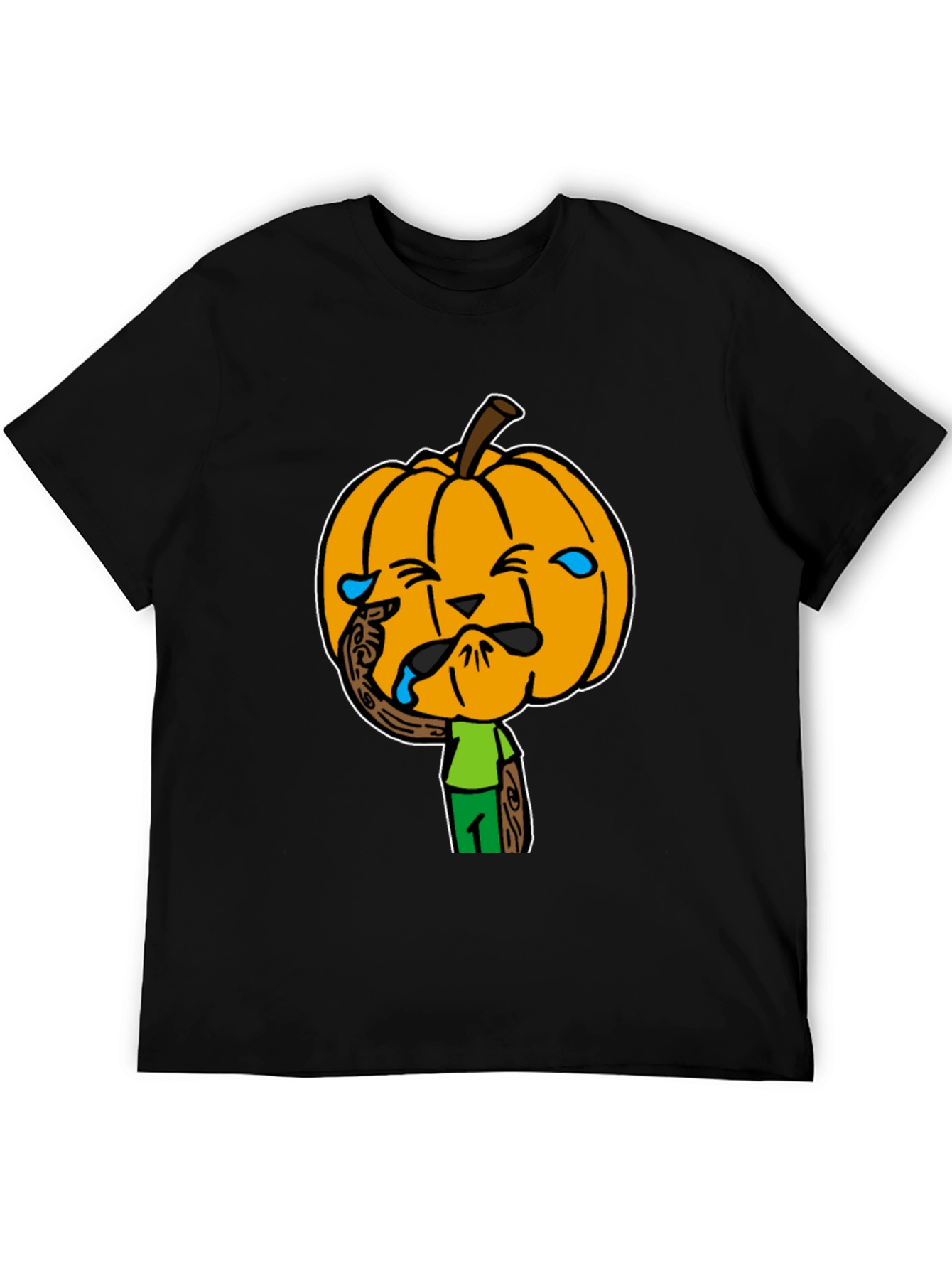 Crying Pumpkin Head Black T-Shirt