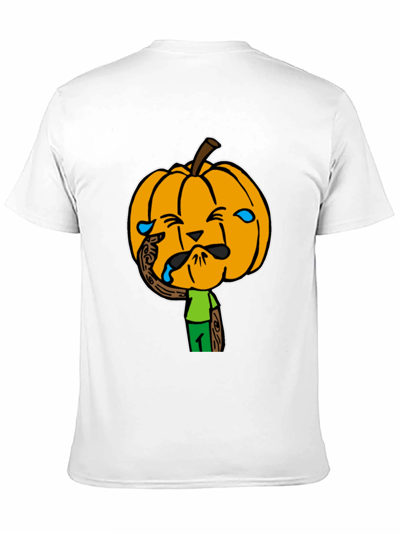 Crying Pumpkin Head Black T-Shirt