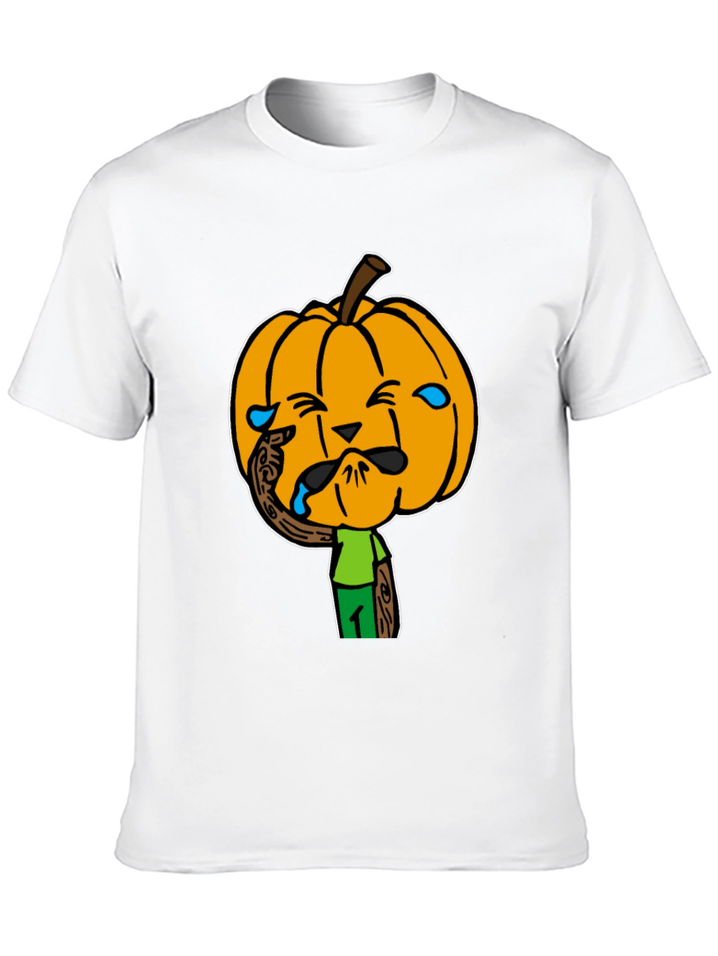 Crying Pumpkin Head Black T-Shirt