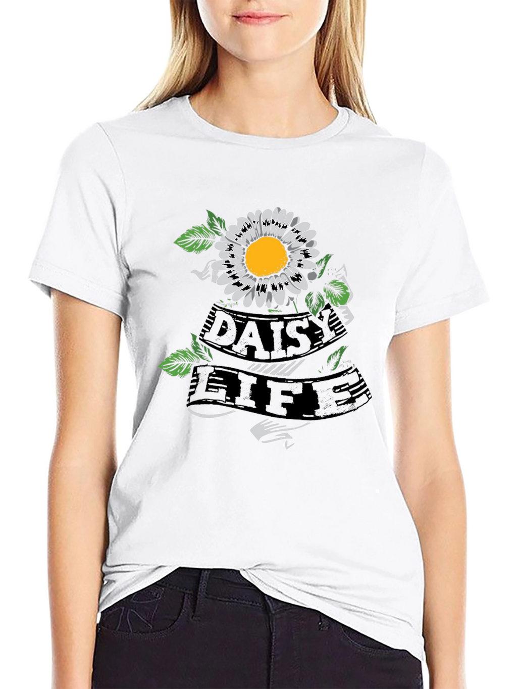 Daisy Life Graphic Tee - Black Casual Shirt