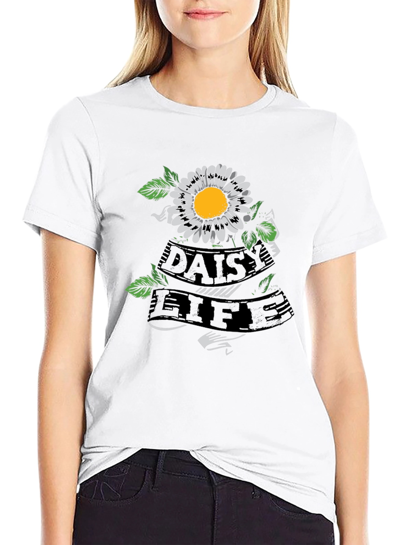 Daisy Life Graphic Tee - Black Casual Shirt