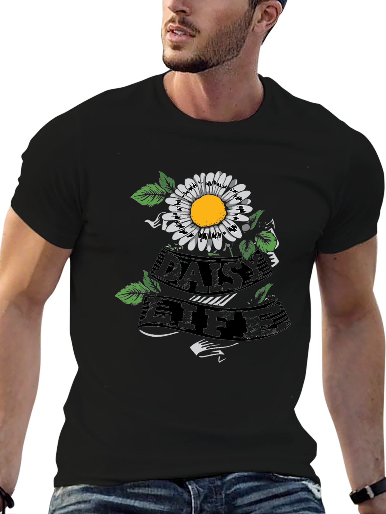 Daisy Life Graphic Tee - Black Casual Shirt