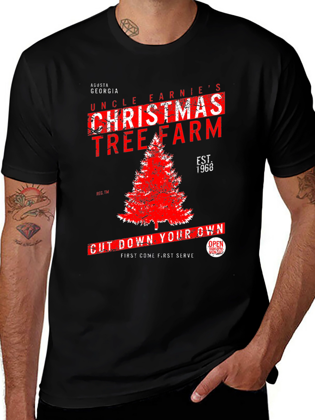 Uncle Earnies Christmas Tree Farm Graphic T-Shirt