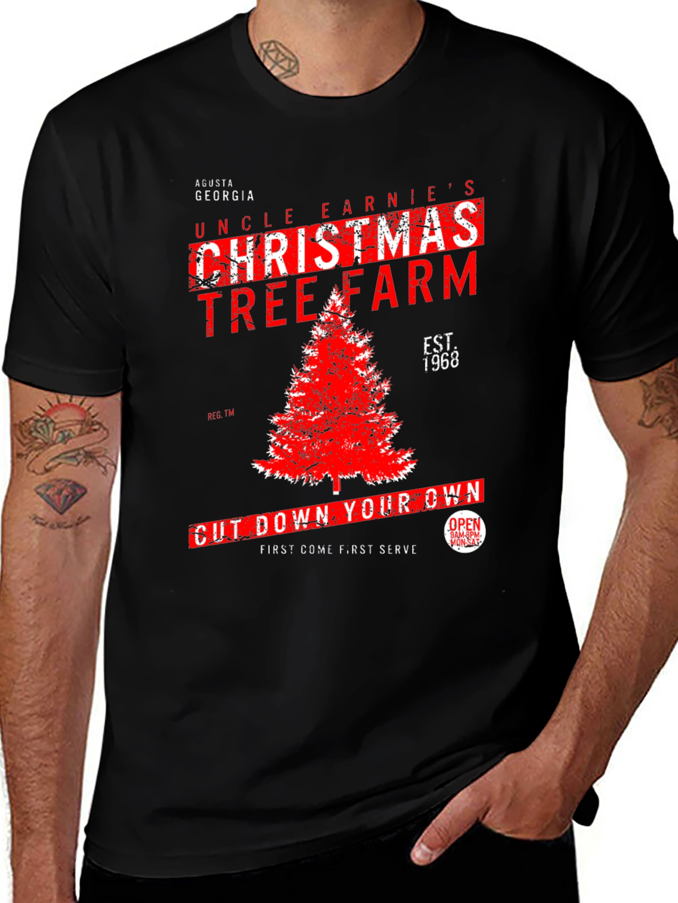 Uncle Earnies Christmas Tree Farm Graphic T-Shirt