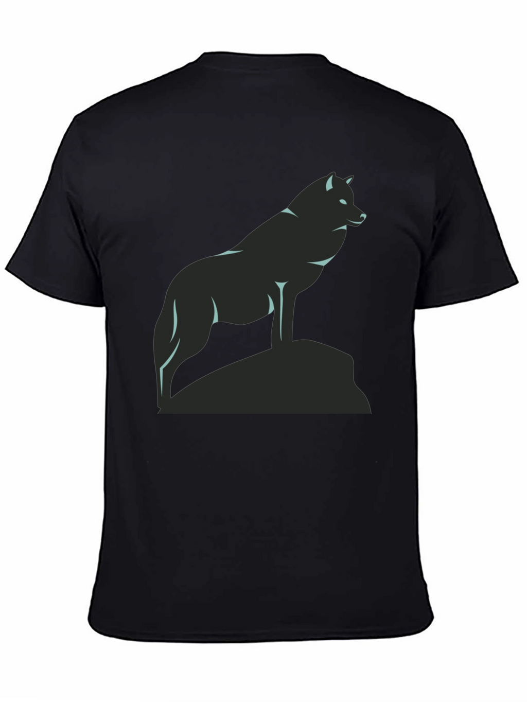 Wolf Graphic Tee - Black Crew Neck