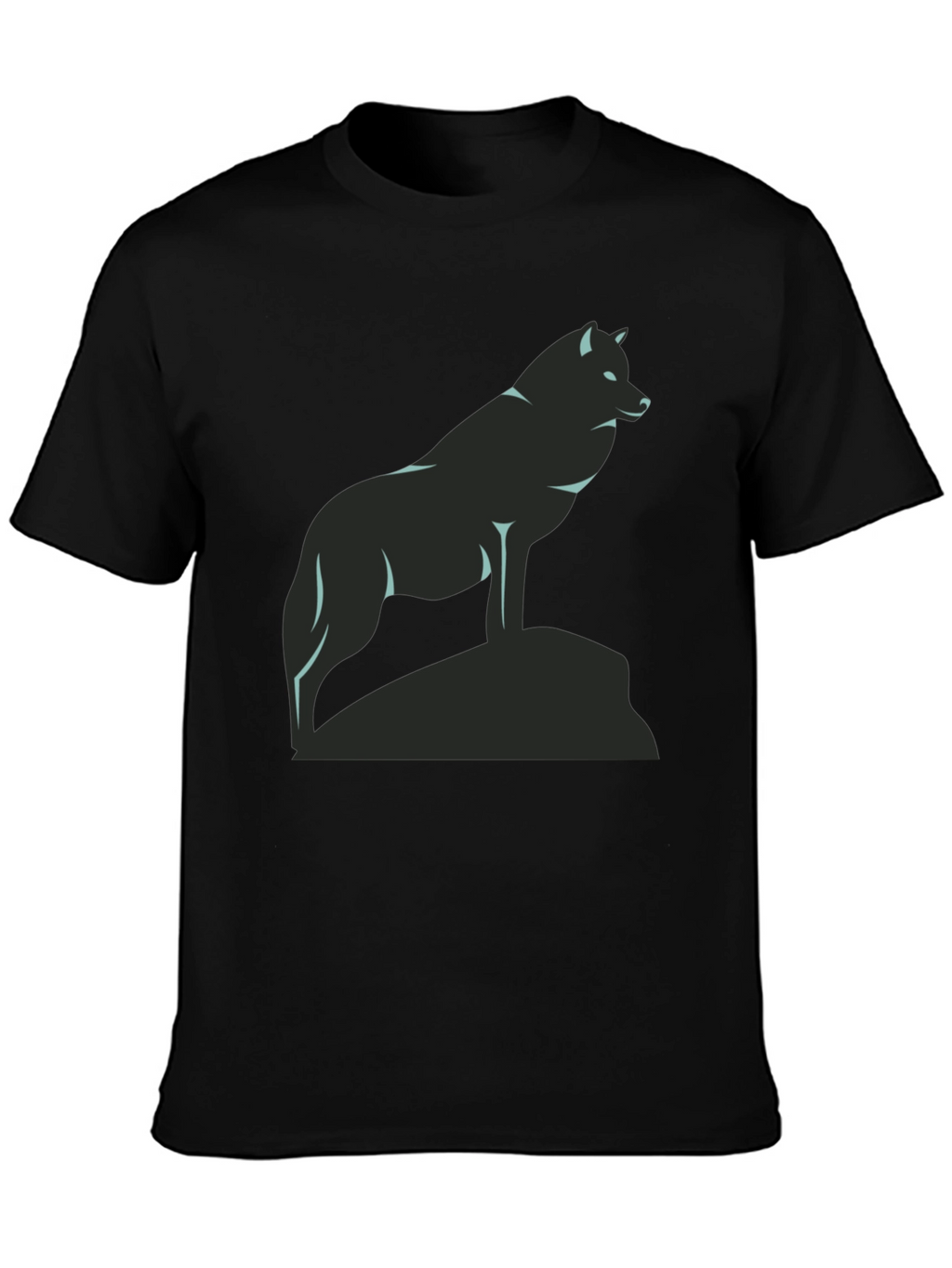 Wolf Graphic Tee - Black Crew Neck