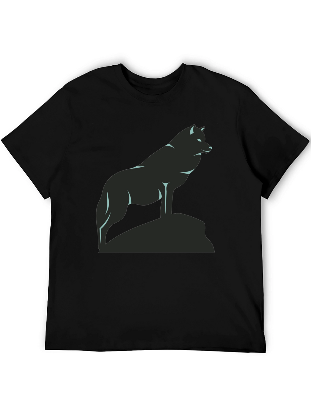 Wolf Graphic Tee - Black Crew Neck