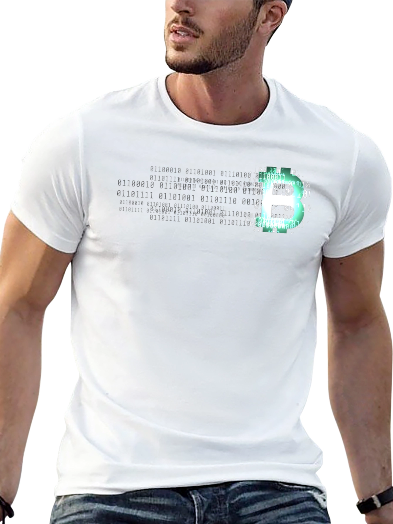 Binary Bitcoin Tee - Hacker Style Black T-Shirt