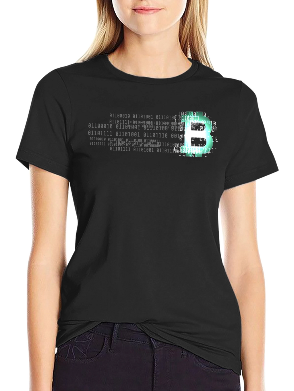 Binary Bitcoin Tee - Hacker Style Black T-Shirt